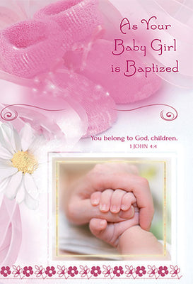 As Your Baby Girl is Baptized Greeting Card - Unique Catholic Gifts