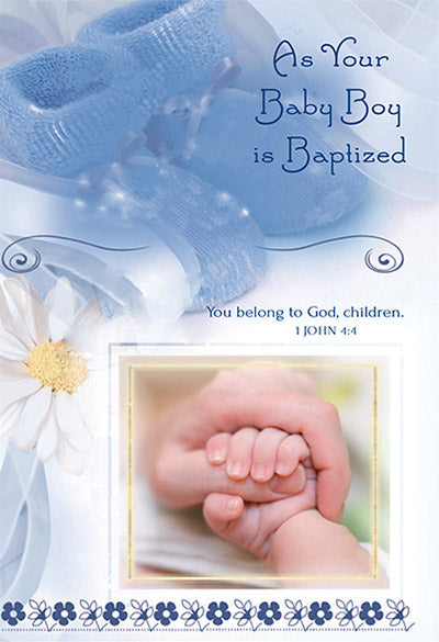 As Your Baby Boy is Baptized Greeting Card - Unique Catholic Gifts