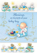 Blessings on the Birth of your baby boy Greeting Card - Unique Catholic Gifts