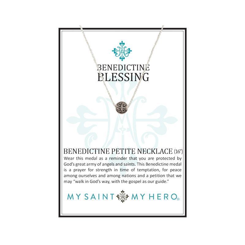 Benedictine Petite Necklace Gold with Silver chain - Unique Catholic Gifts