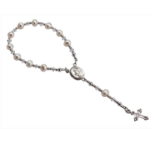 Sterling Silver White Baby Rosary - Unique Catholic Gifts
