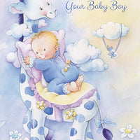 Baby Boy Blessings Birthday Greeting Card - Unique Catholic Gifts