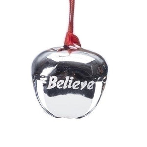 "Believe" Silver Bell Ornament (1  1/2") - Unique Catholic Gifts