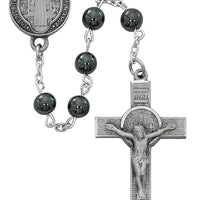 Hematite Benedict Rosary (7mm) - Unique Catholic Gifts