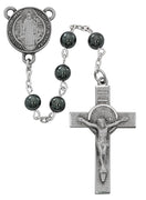 Hematite St. Benedict Rosary (7mm) - Unique Catholic Gifts