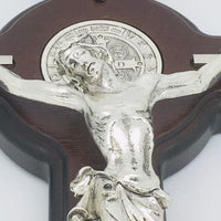 Wood St. Benedict Wall Crucifix (13") - Unique Catholic Gifts