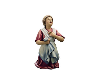 St. Bernadette Hand Carved Hand Painted Wood Statue 5 1/2 