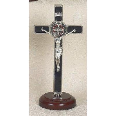 Black St. Benedict Enameled Standing Crucifix 8