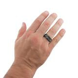 Black Chain Ring Crucified - Unique Catholic Gifts