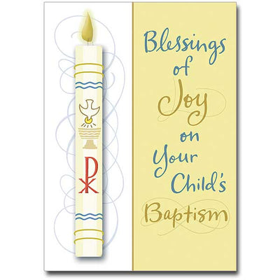 Blessings of Joy on your child's Baptism Greeting Card - Unique Catholic Gifts