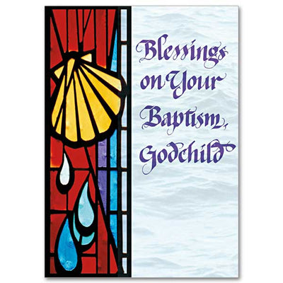 Blessings on Your Baptism, Godchild Greeting Card - Unique Catholic Gifts