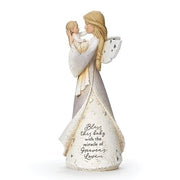 Bless this Baby Angel and Child Statue 8 1/2" - Unique Catholic Gifts