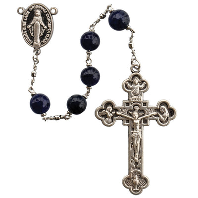 Blue Agate Rosary (8mm) - Unique Catholic Gifts