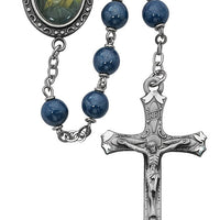 Blue Our Lady of Sorrows Pearl Rosary (7MM) - Unique Catholic Gifts