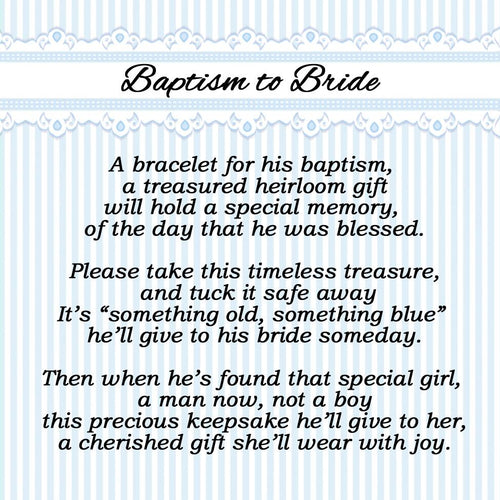 Boy's Baptism to Bride Sterling Silver Baptism Bracelet - Unique Catholic Gifts