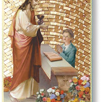 Holy First Communion Boy Gold Foil Mosaic Plaque (4 x 6") - Unique Catholic Gifts