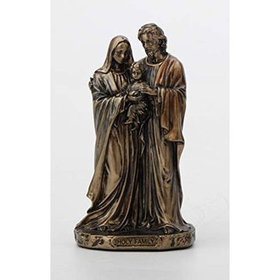 Holy Family Bronze and Color Statue 8 5/8