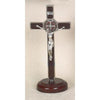 Brown St. Benedict Enameled Standing Crucifix 8" - Unique Catholic Gifts