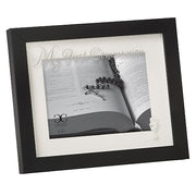 Black with Glass First Communion Frame 8" - Unique Catholic Gifts