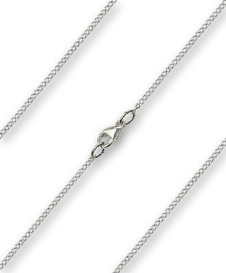 18 inch Sterling Silver Lite Curb Chain with Lobster Claw - Carded - Unique Catholic Gifts