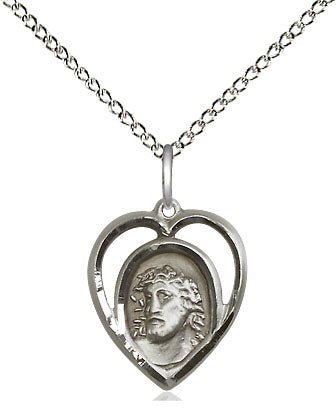 Sterling Silver Ecce Homo Pendant on a Sterling Silver Curb Chain - Unique Catholic Gifts