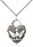 Sterling Silver Confirmation Heart Pendant on a Sterling Silver Chain - Unique Catholic Gifts