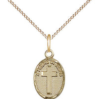 14kt Gold Filled Friend In Jesus Cross Pendant on a Gold Filled Chain - Unique Catholic Gifts