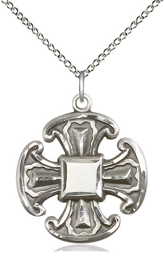 Sterling Silver Cross Pendant on a Sterling Silver Chain - Unique Catholic Gifts