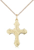 14kt Gold Filled Cross Medal on a Gold Plate Curb Chain - Unique Catholic Gifts