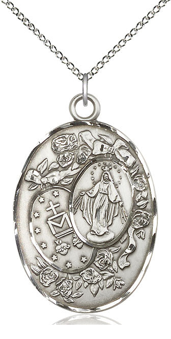 Sterling Silver Miraculous Pendant on a Sterling Silver Chain - Unique Catholic Gifts