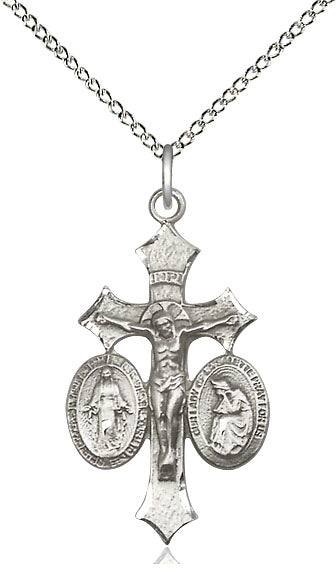Sterling Silver Jesus, Mary, Our Lady of La Salette on a Sterling Silver Chain - Unique Catholic Gifts