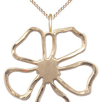 14kt Gold Filled Five Petal Flower Pendant on a Gold Filled Chain - Unique Catholic Gifts