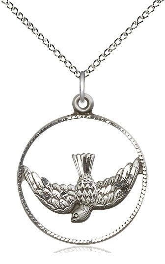 Sterling Silver Holy Spirit Pendant on Sterling Silver Chain - Unique Catholic Gifts