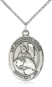 Sterling Silver Guardian Angel Protector Pendant on a Sterling Silver Chain - Unique Catholic Gifts