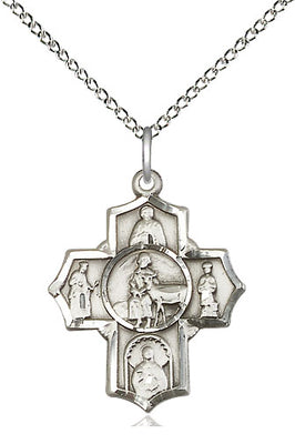 Sterling Silver 5-Way Special Needs Pendant - Unique Catholic Gifts