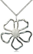Sterling Silver Five Petal Flower Pendant on a Sterling Silver Chain - Unique Catholic Gifts