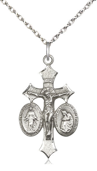 Sterling Silver Jesus, Mary, Our Lady of La Salette on a Sterling Silver Chain - Unique Catholic Gifts