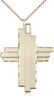 14kt Gold Filled Cross Pendant on a Gold Plate Curb Chain - Unique Catholic Gifts