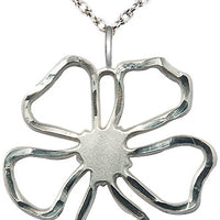 Sterling Silver Five Petal Flower Pendant on a Sterling Silver Chain - Unique Catholic Gifts