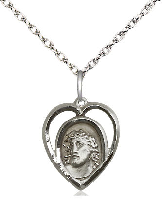 Sterling Silver Ecce Homo Pendant on a Sterling Silver Curb Chain - Unique Catholic Gifts