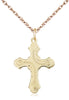 14kt Gold Filled Cross Medal on a Gold Plate Curb Chain - Unique Catholic Gifts