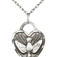 Sterling Silver Confirmation Heart Pendant on a Sterling Silver Chain - Unique Catholic Gifts