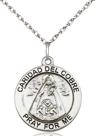 Sterling Silver Caridad del Cobre Pendant on Sterling Silver Chain - Unique Catholic Gifts