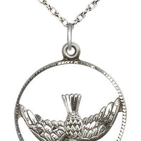 Sterling Silver Holy Spirit Pendant on Sterling Silver Chain - Unique Catholic Gifts