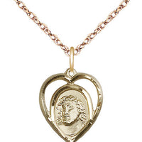 14kt Gold Filled Ecce Homo Pendant on a Gold Filled Light Curb Chain - Unique Catholic Gifts