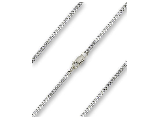 27 inch Sterling Silver - Rhodium Finished Curb Chain with Lobster Claw - Carded - Unique Catholic Gifts
