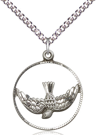 Sterling Silver Holy Spirit Pendant on Sterling Silver Chain - Unique Catholic Gifts