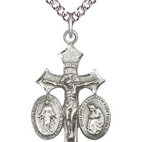 Sterling Silver Jesus, Mary, Our Lady of La Salette on a Sterling Silver Chain - Unique Catholic Gifts