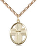 14kt Gold Filled Cross Medal on a Gold Filled Chain - Unique Catholic Gifts