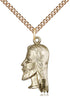 14kt Gold Filled Christ Head Pendant on a Gold filled Curb Chain - Unique Catholic Gifts